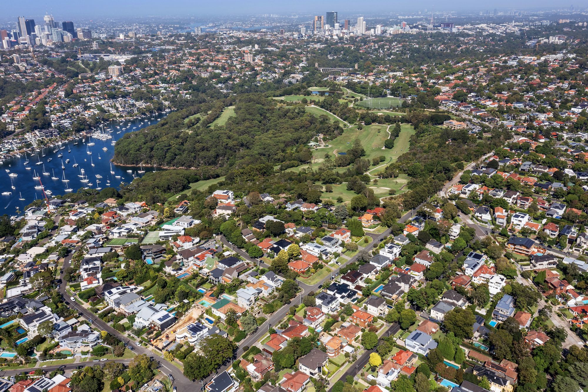 Lower North Shore homes from above